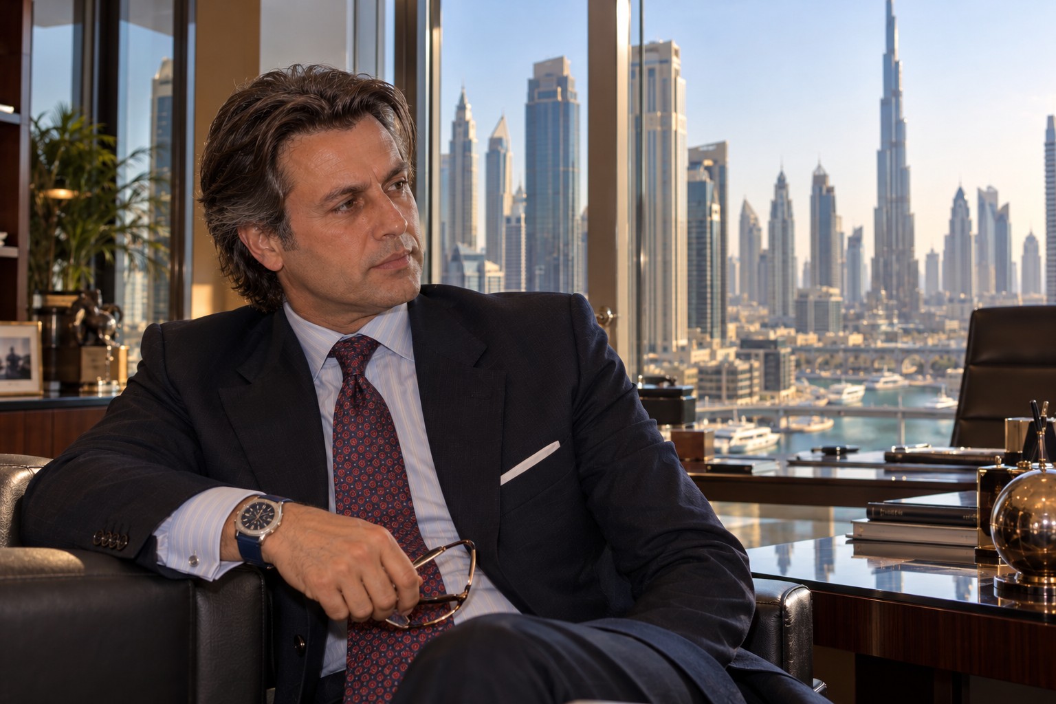 Ritratto professionale di mezza età, ambientazione Dubai